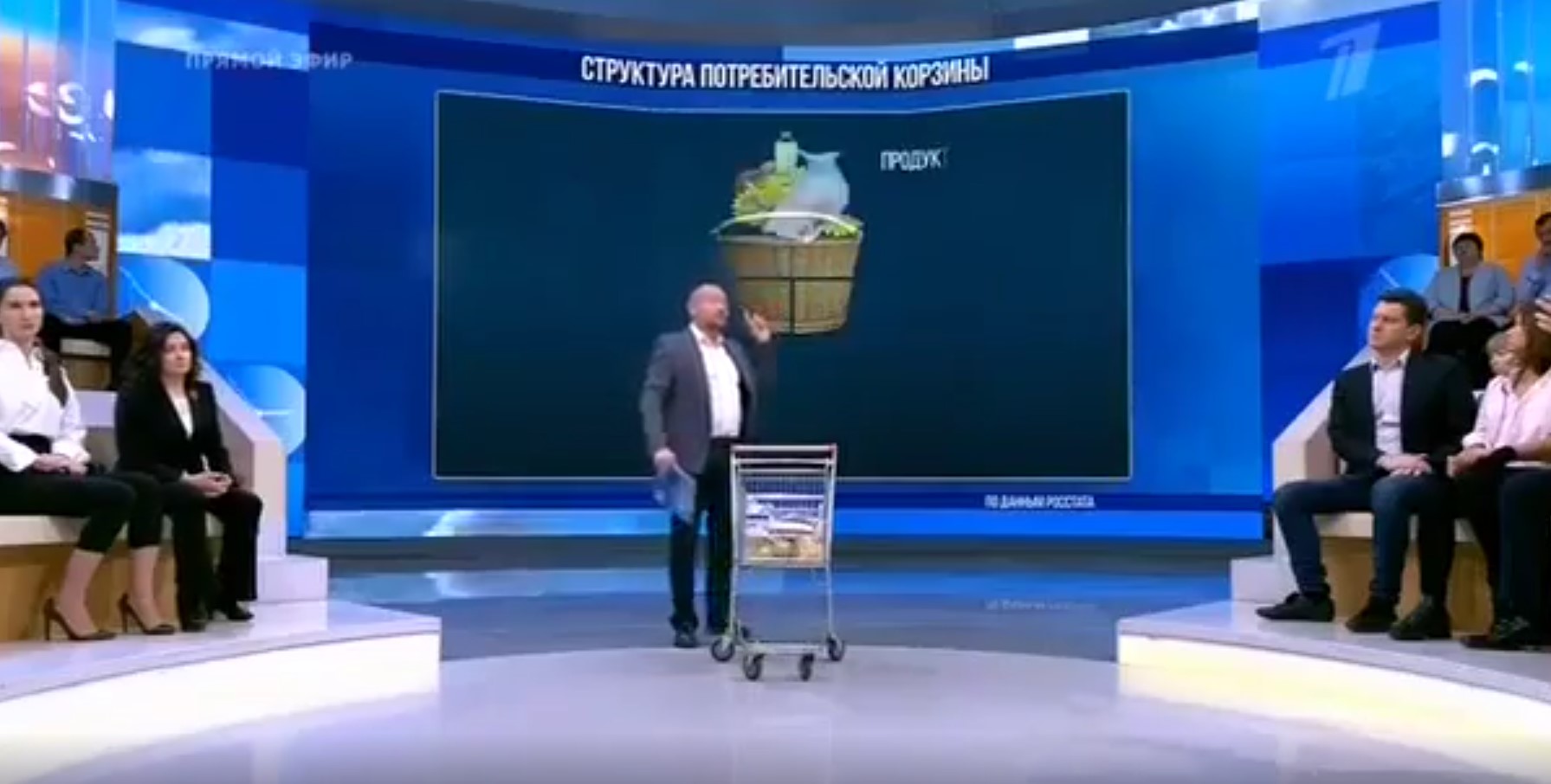 На первом рассказали о потребительской корзине в среднем по России